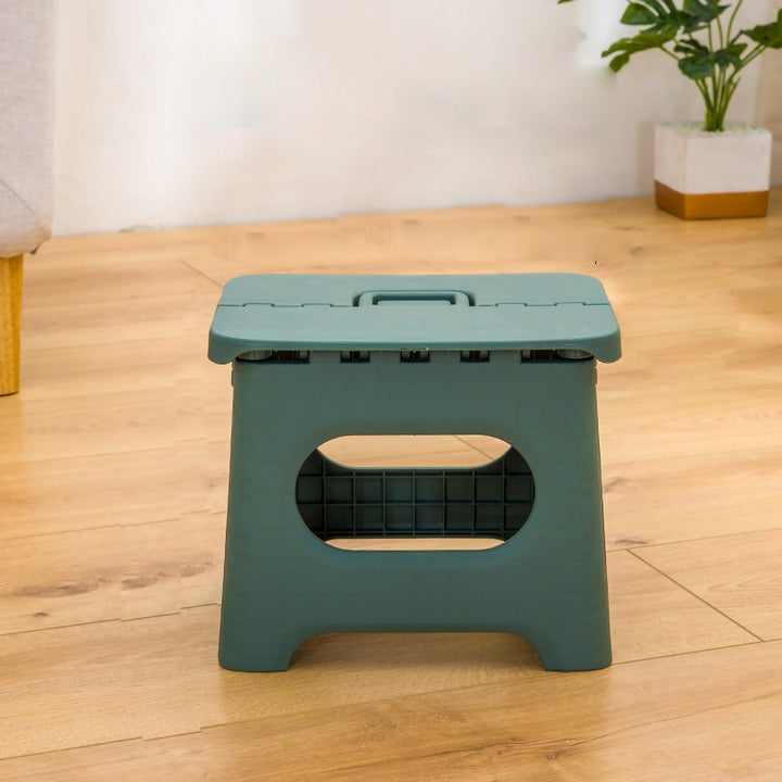 Stable Folding Stool with Handle - Folding Stool - Green - Seravelle Home