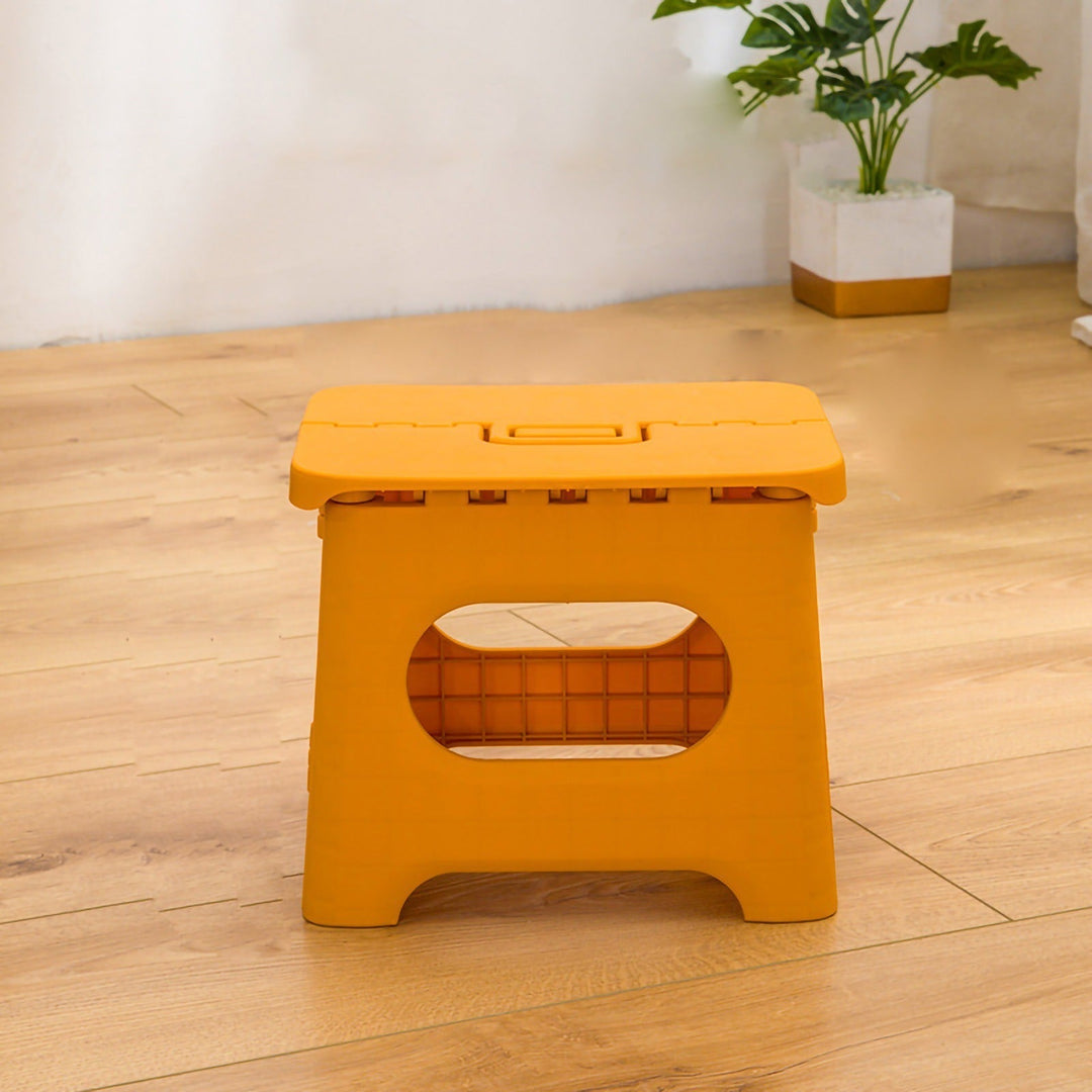 Stable Folding Stool with Handle - Folding Stool - Orange - Seravelle Home