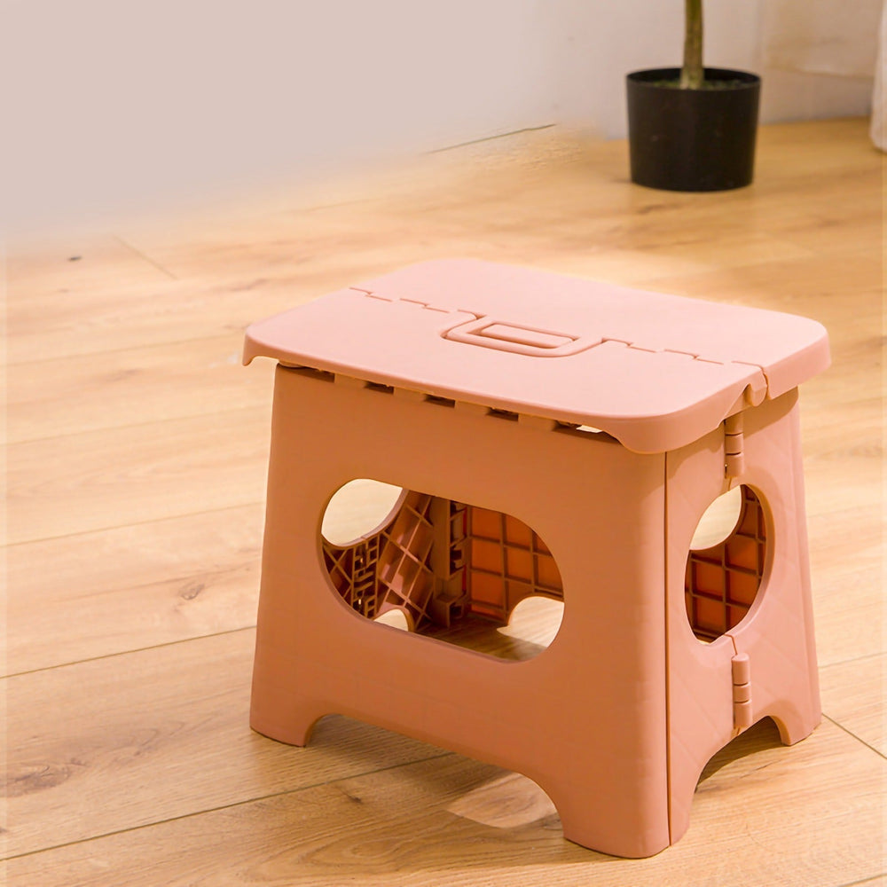 Stable Folding Stool with Handle - Folding Stool - Pink - Seravelle Home