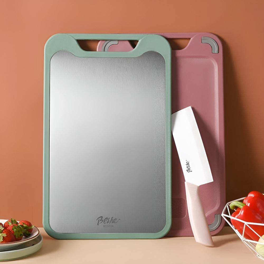 Stainless Steel Cutting Board with Double - Sided Design - Schneidebrett - Green - Seravelle Home