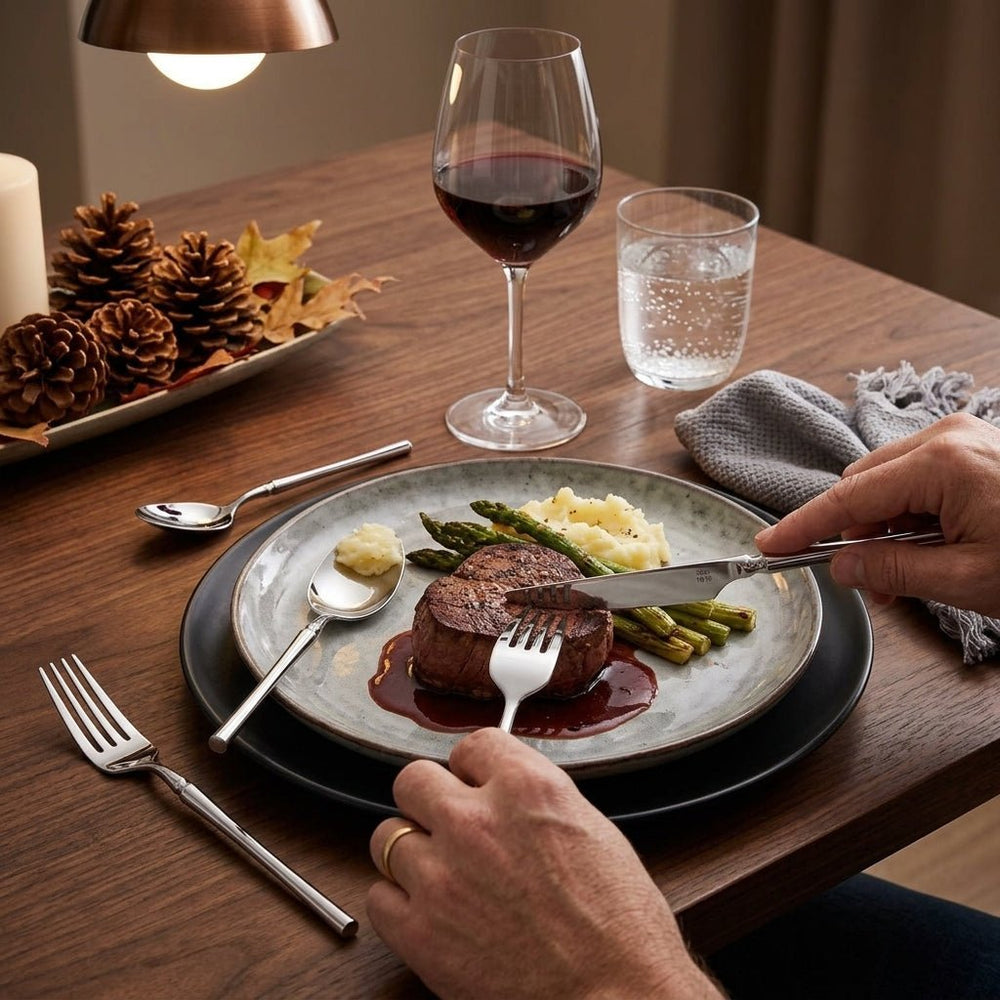 Steelio – 24 - piece Elegant Stainless Steel Cutlery Set - Cutlery Set - Seravelle Home