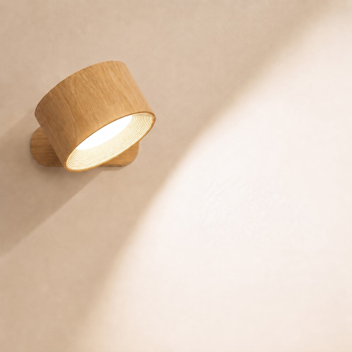 Stick-On Wall Light with Magnetic 360 Degree Rotation - Wall Light Fixtures - Light Brown - Seravelle Home