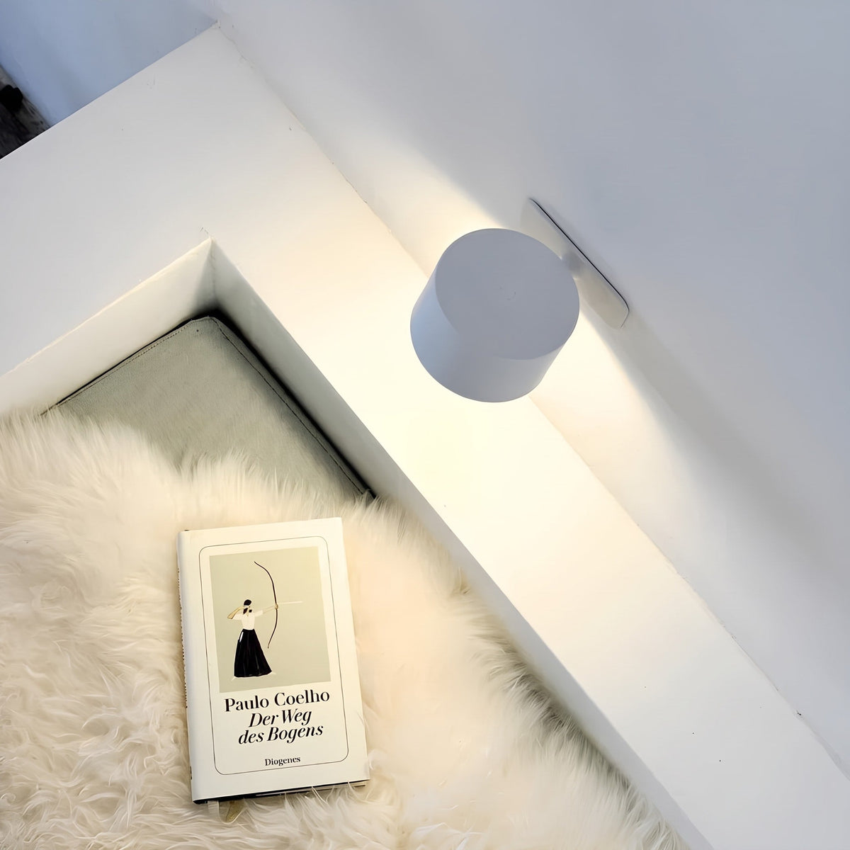 Stick-On Wall Light with Magnetic 360 Degree Rotation - Wall Light Fixtures - White - Seravelle Home
