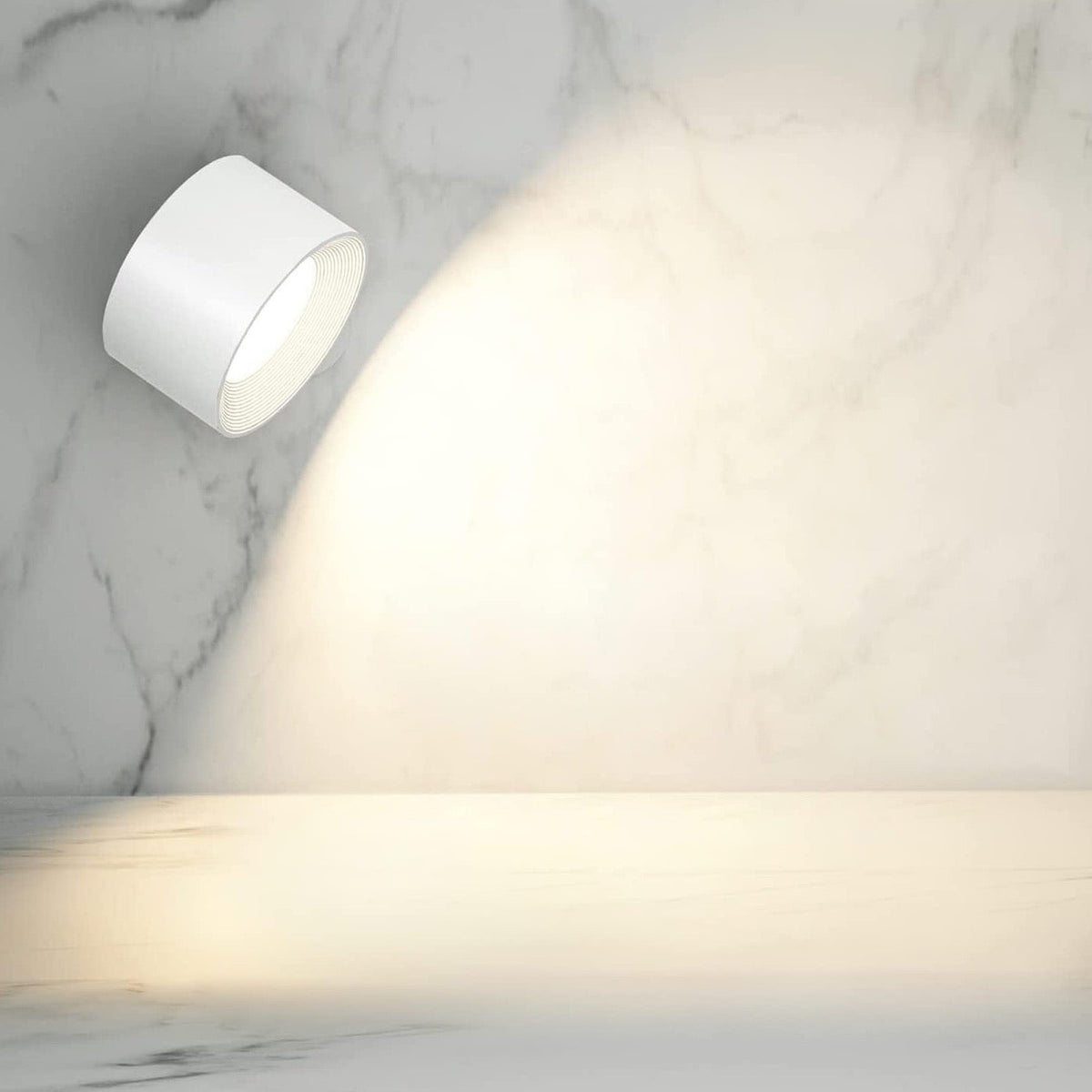 Stick-On Wall Light with Magnetic 360 Degree Rotation - Wall Light Fixtures - White - Seravelle Home