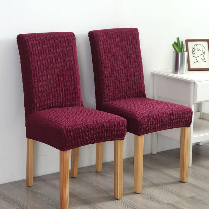 Stretch Removable Jacquard Chair Slipcover - Slipcover - Dark Red - Seravelle Home