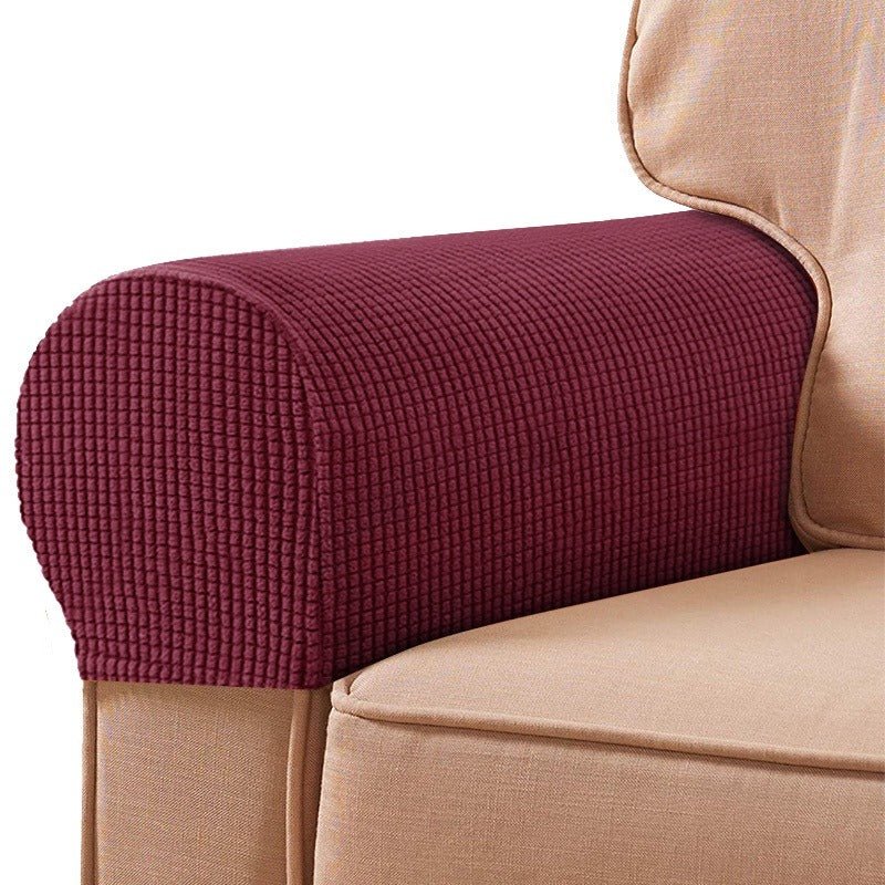 Stretchable Sofa Armrest Covers - Sofa Cover - Red - Seravelle Home