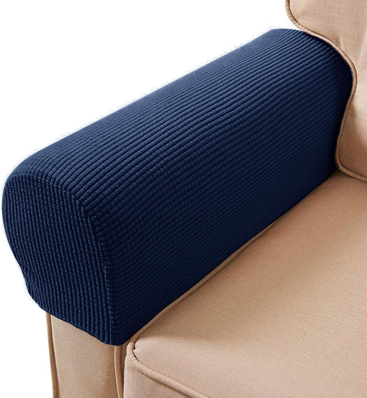 Stretchable Sofa Armrest Covers - Sofa Cover - Dark Blue - Seravelle Home