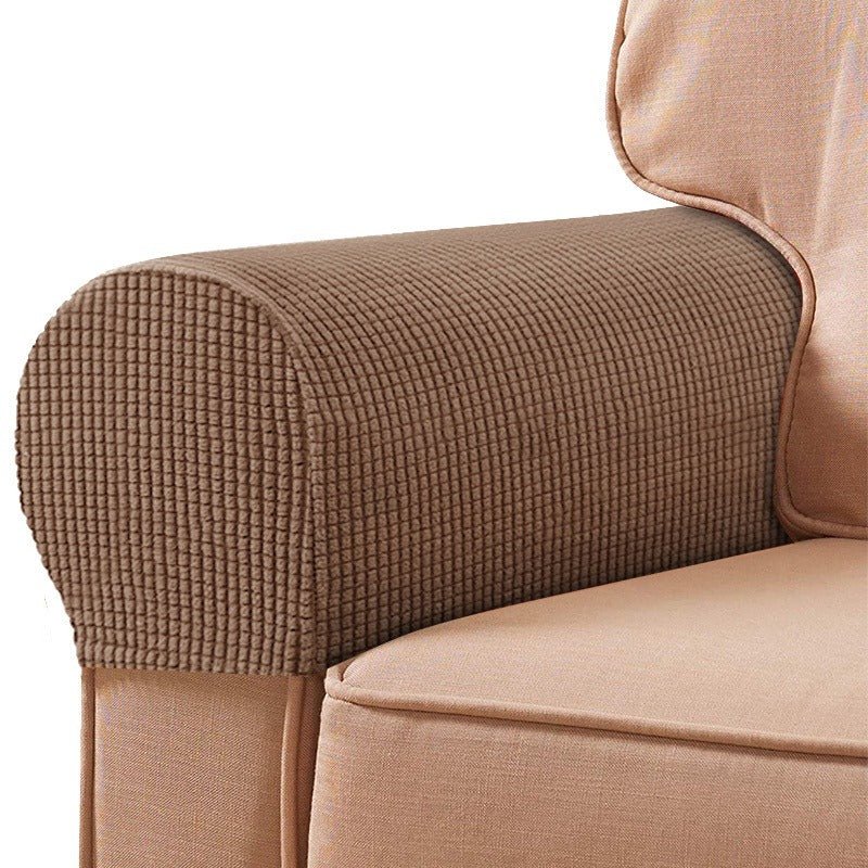 Stretchable Sofa Armrest Covers - Sofa Cover - Khaki - Seravelle Home