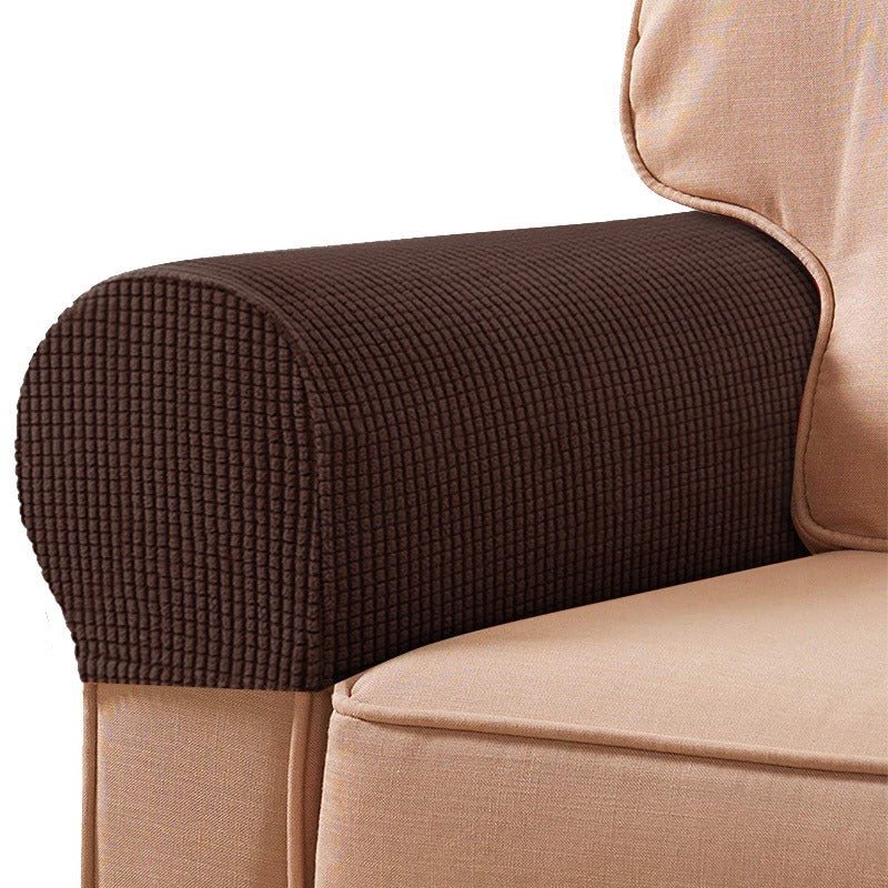 Stretchable Sofa Armrest Covers - Sofa Cover - Dark Brown - Seravelle Home