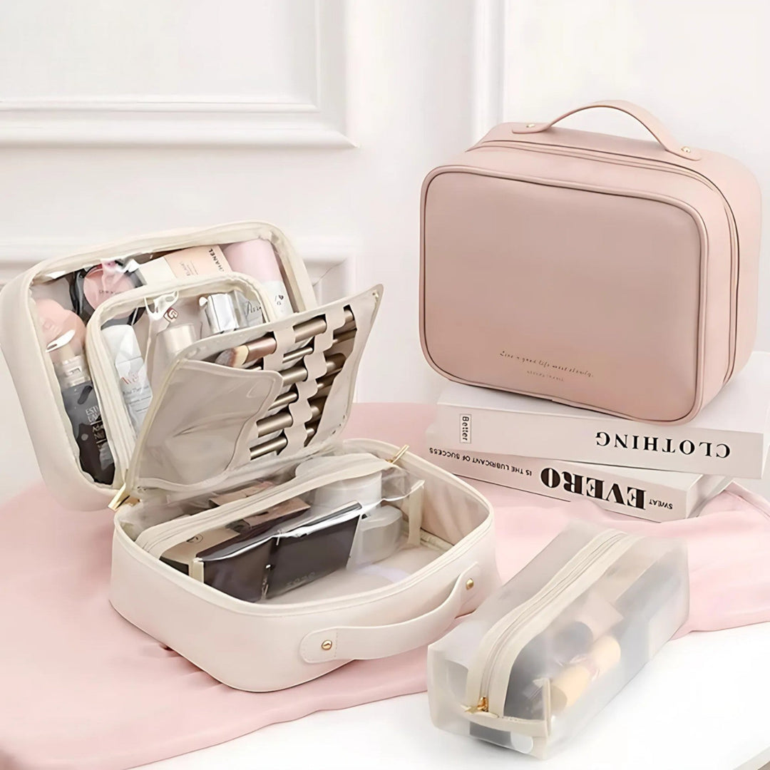 Structured Cosmetic Bag Storage - Cosmetic bag - Pink - Seravelle Home