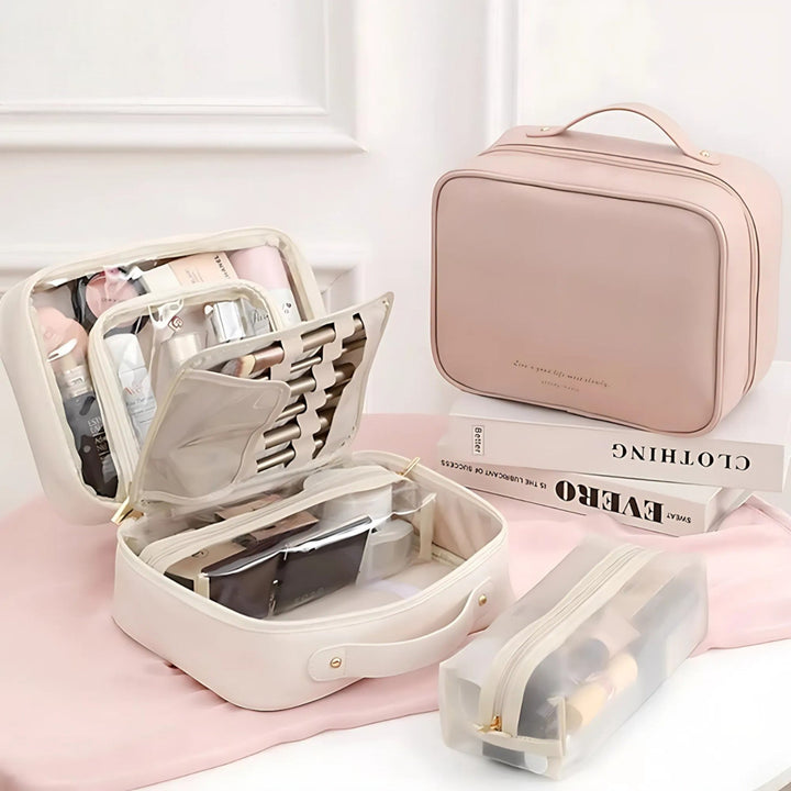 Structured Cosmetic Bag Storage - Cosmetic bag - Pink - Seravelle Home