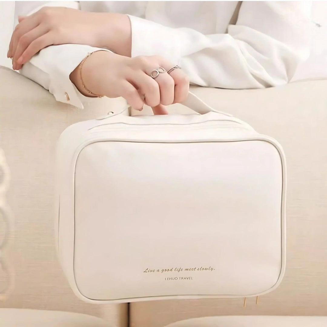 Structured Cosmetic Bag Storage - Cosmetic bag - White - Seravelle Home