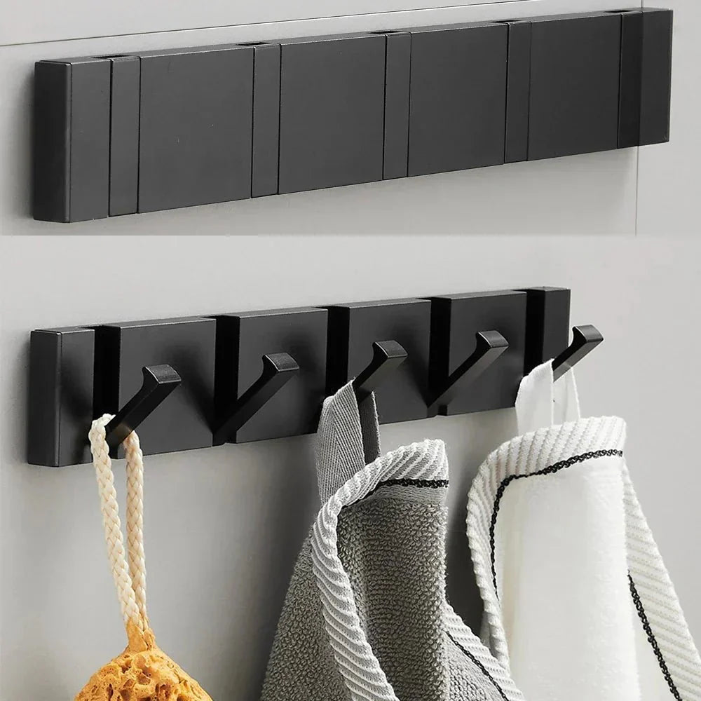 Stylish Foldable Wall Hook for Space - Saving Organization - Hooks - Black - Seravelle Home