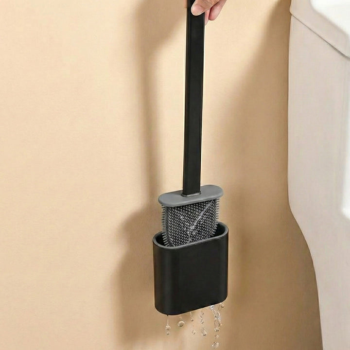 Toilet Brush with Flexible Head for Hygienic Cleaning - Toilet Brush - Black - Seravelle Home