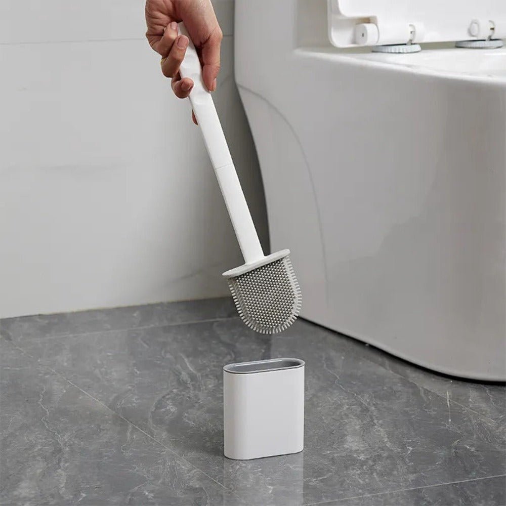 Toilet Brush with Flexible Head for Hygienic Cleaning - Toilet Brush - White - Seravelle Home