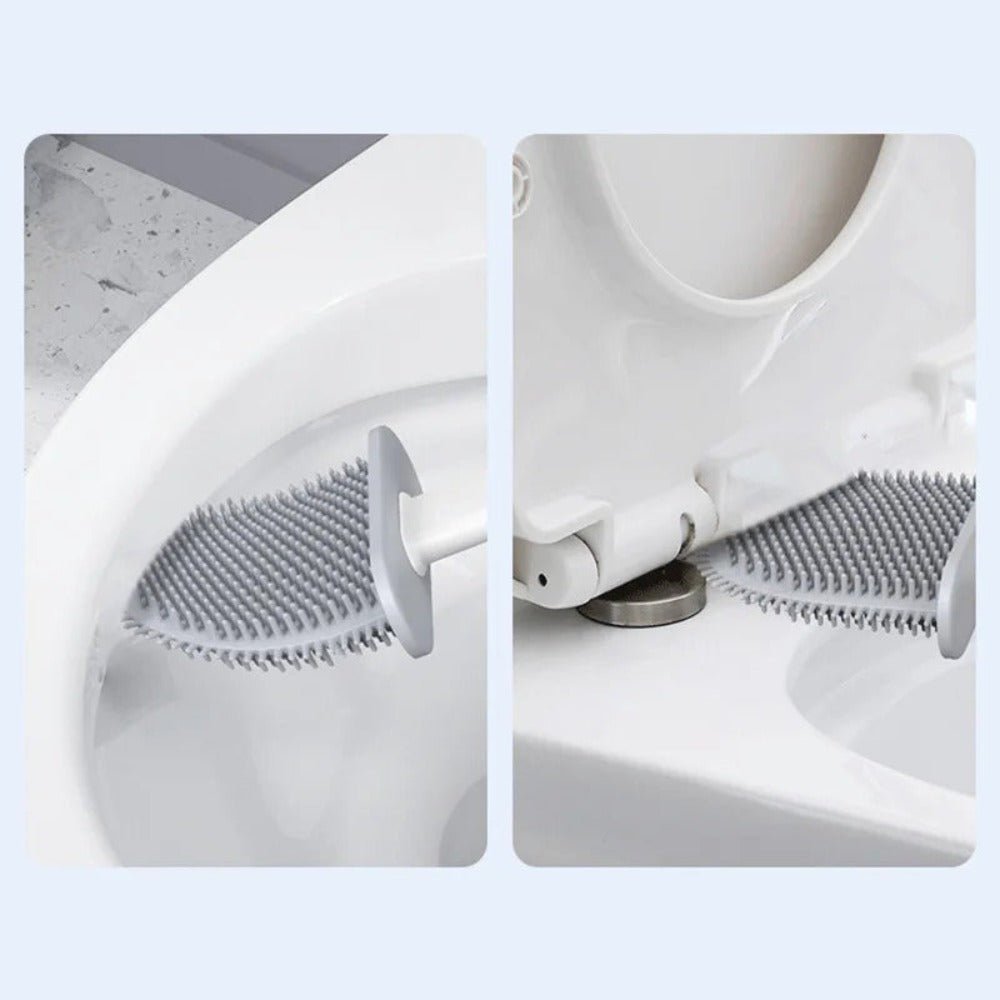 Toilet Brush with Flexible Head for Hygienic Cleaning - Toilet Brush - Black - Seravelle Home