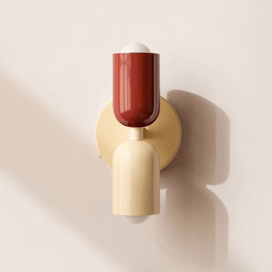 Two-Light Cylinder Wall Sconce for Modern Interiors - Wall Light Fixtures - Green-Beige - Seravelle Home
