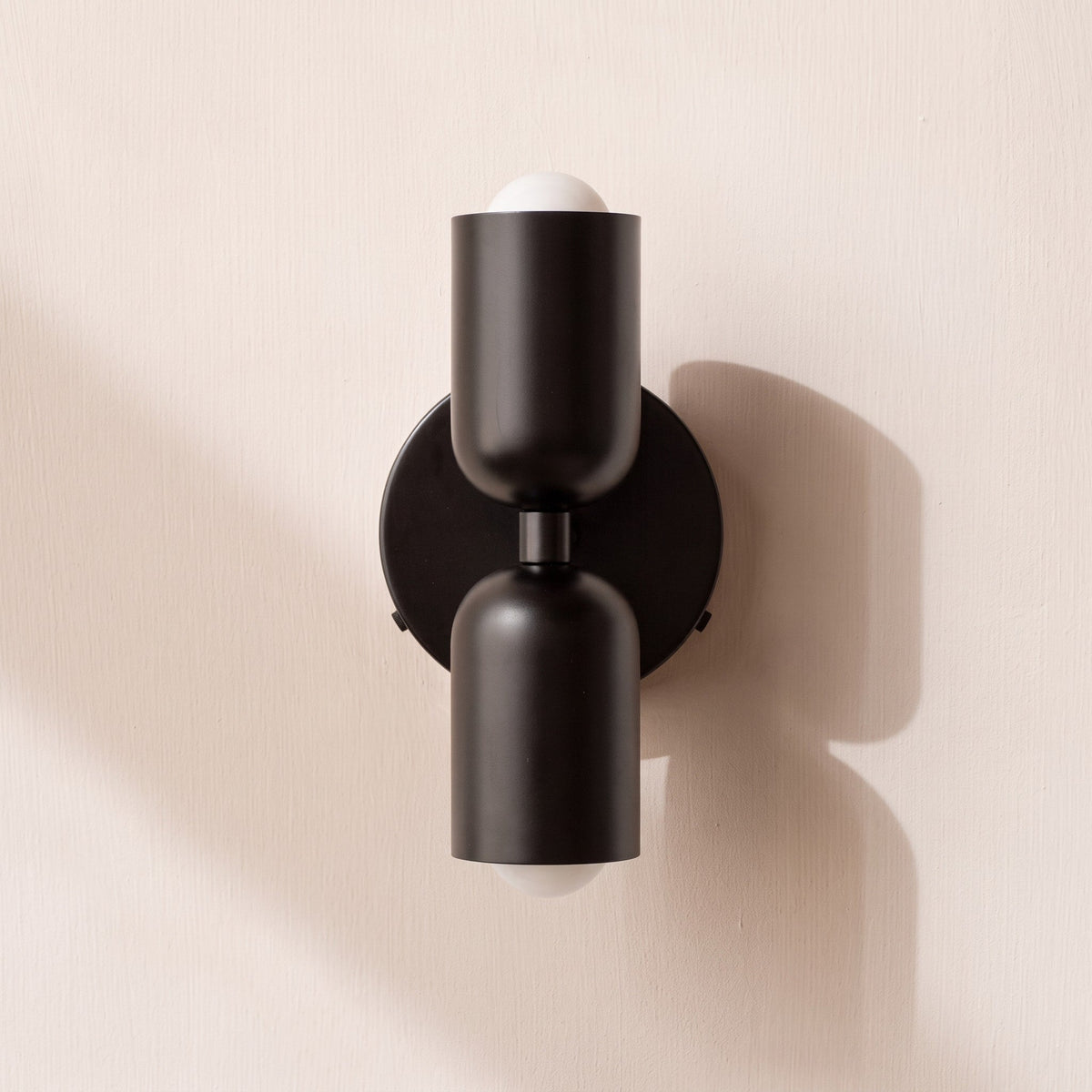 Two-Light Cylinder Wall Sconce for Modern Interiors - Wall Light Fixtures - Beige - Seravelle Home