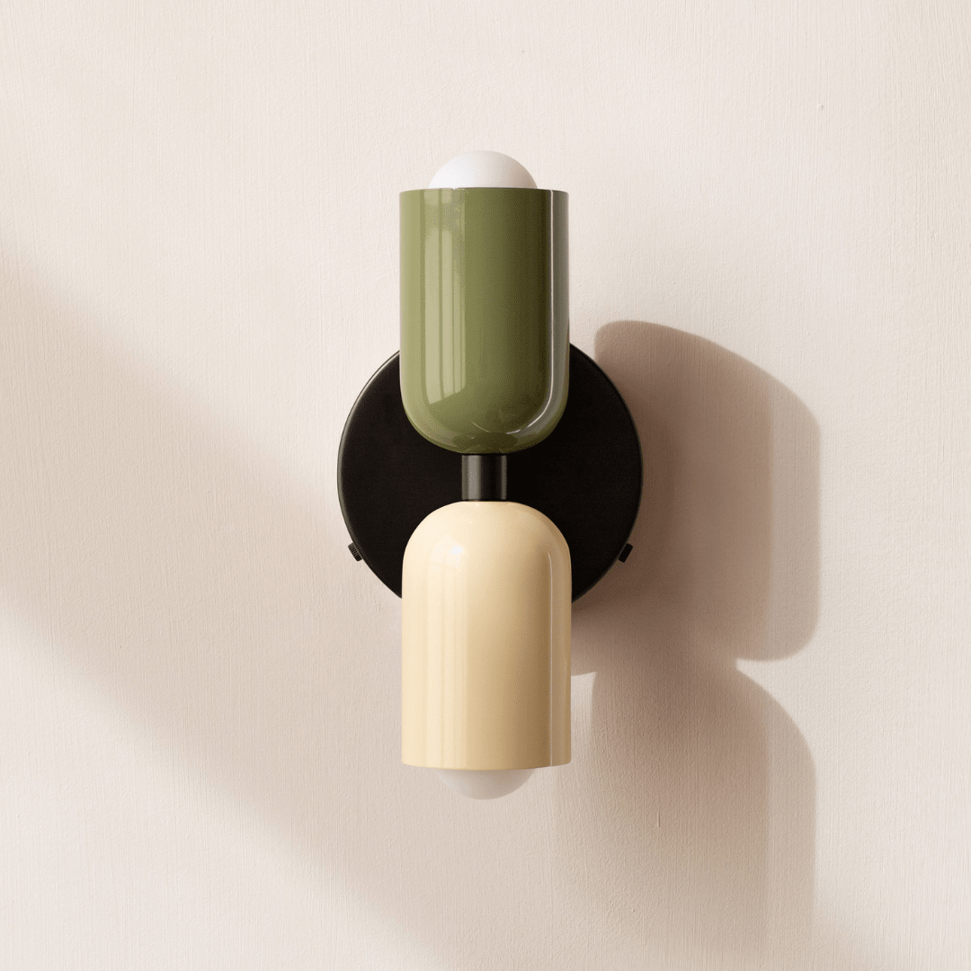 Two-Light Cylinder Wall Sconce for Modern Interiors - Wall Light Fixtures - Peach - Seravelle Home