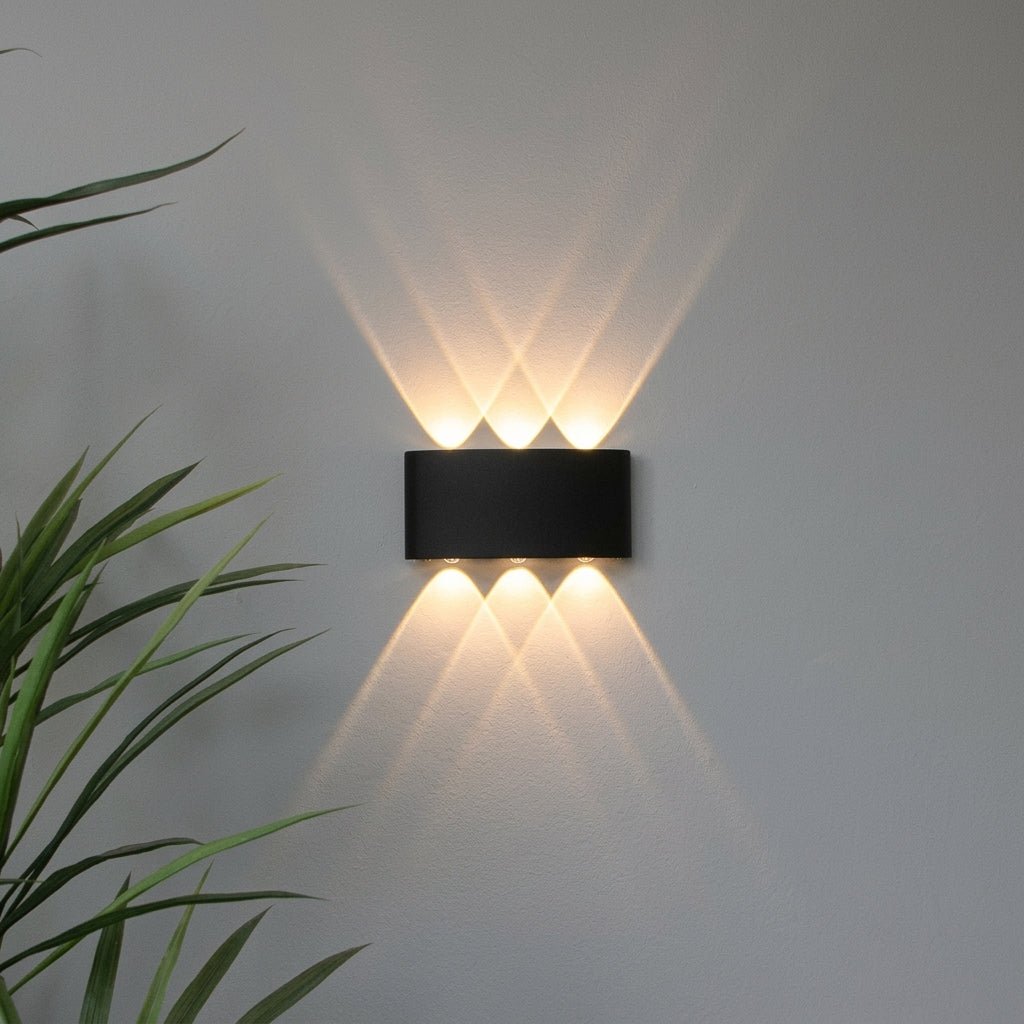 Up Down LED Wall Light Indoor Outdoor Sconce - Wall Light Fixtures - Black - Seravelle Home