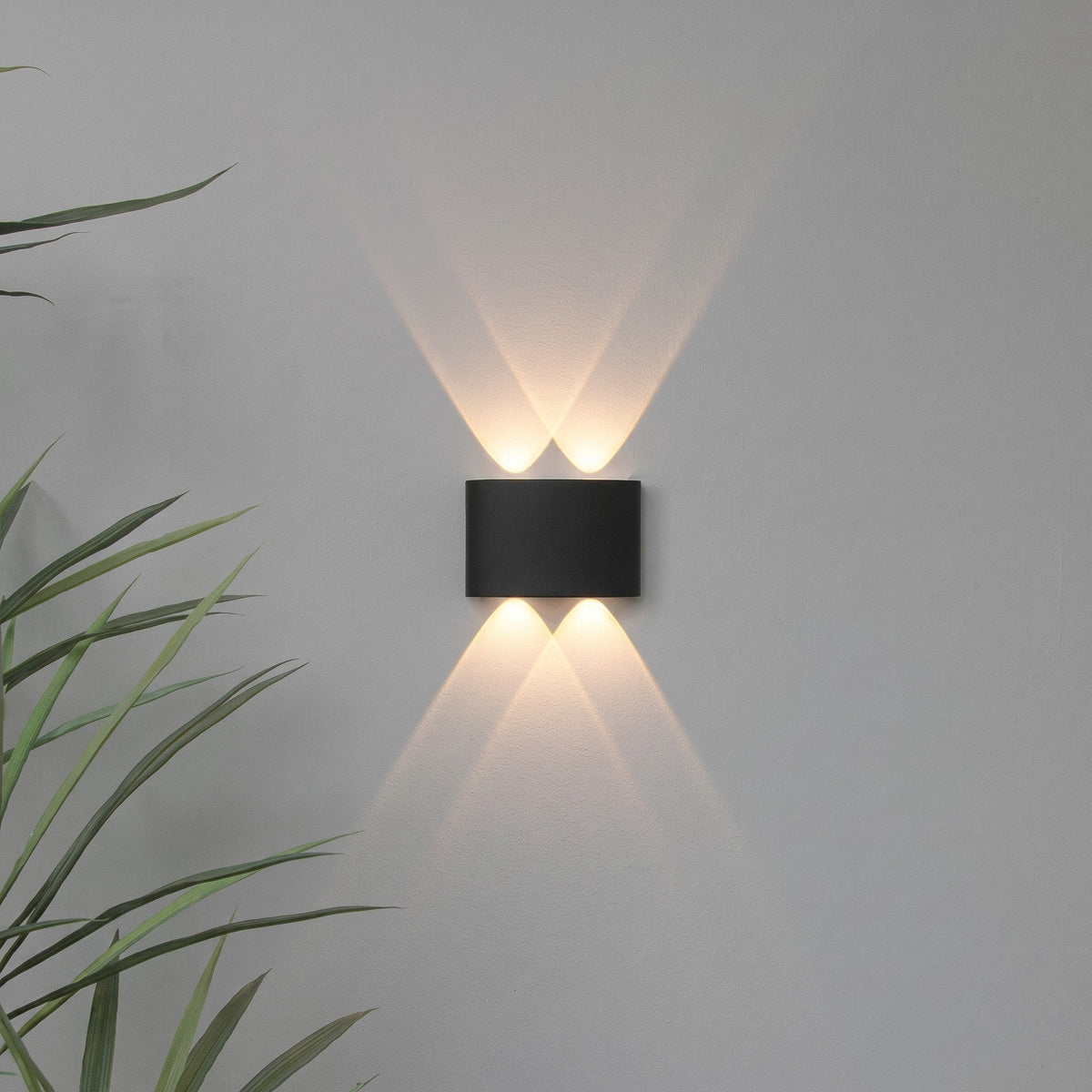 Up Down LED Wall Light Indoor Outdoor Sconce - Wall Light Fixtures - Black - Seravelle Home