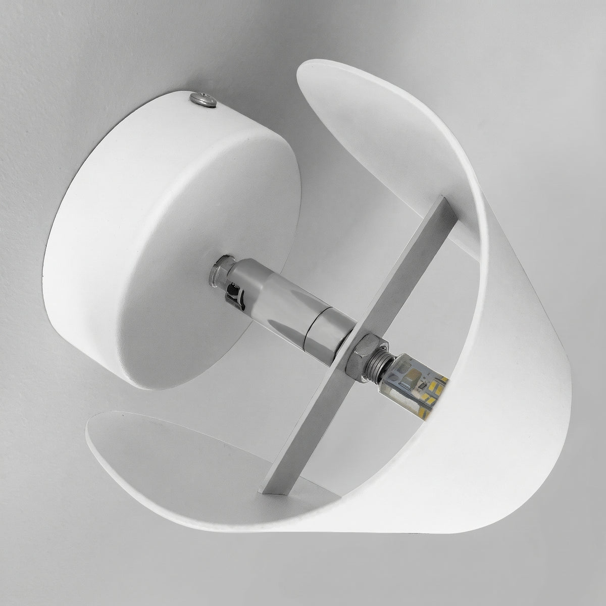 Up and Down LED Wall Light with Curved Metal Shade