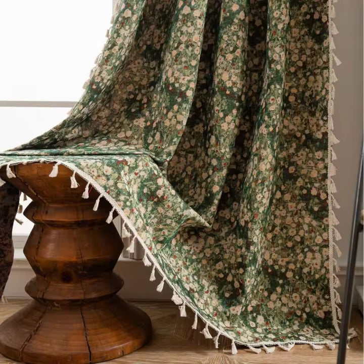 Vintage - Style Floral Curtain for a Classic Room Atmosphere - Curtain - Garden Rose - Seravelle Home