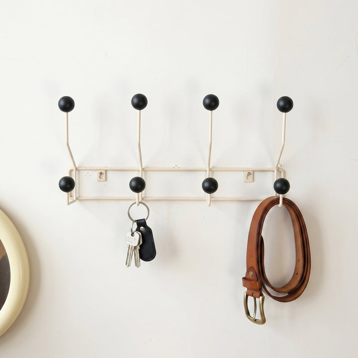 Wall - Mounted Rack with Ball Hooks - Wall Hook - Black - Seravelle Home