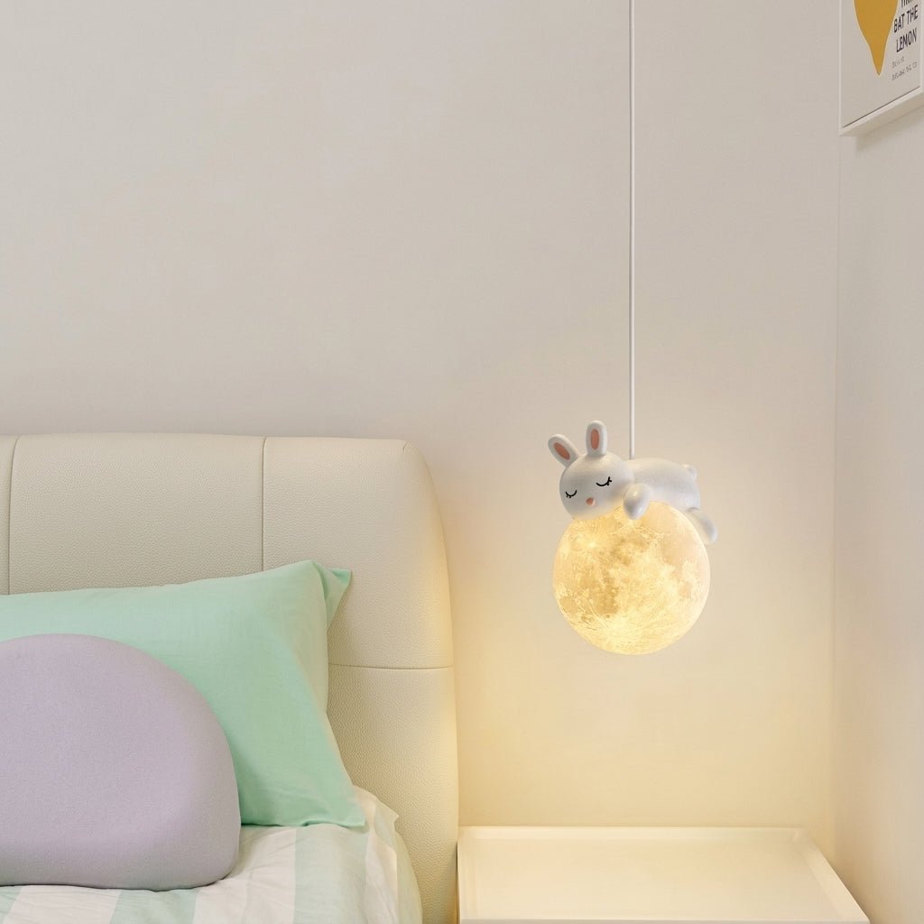 Warm Glow Cute Sleep Bear Moon Pendant Light - Pendant Light - Little Bear - Seravelle Home
