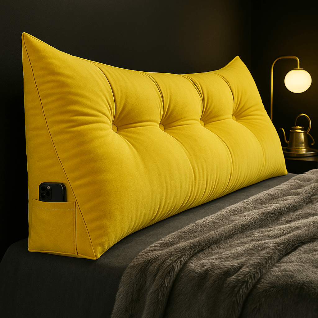 Wedge Padded Backrest Pillow - Wedge Pillow - Yellow - Seravelle Home