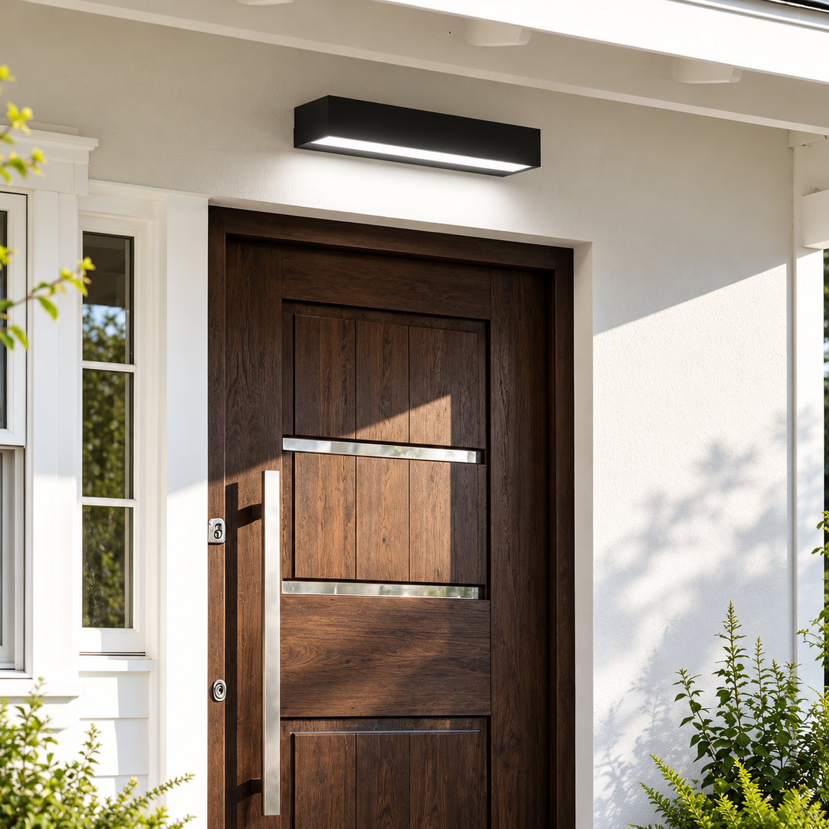 Modern Horizontal Linear LED Outdoor Wall Light for Porch Entryways