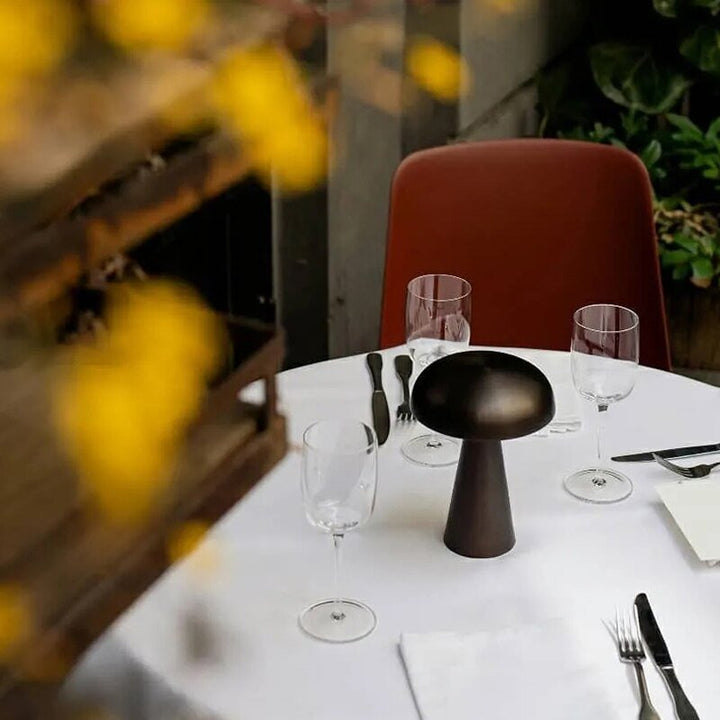 Wireless Mushroom Table Lamp in Metal for Indoor Use - Table Lamp - Silver - Seravelle Home