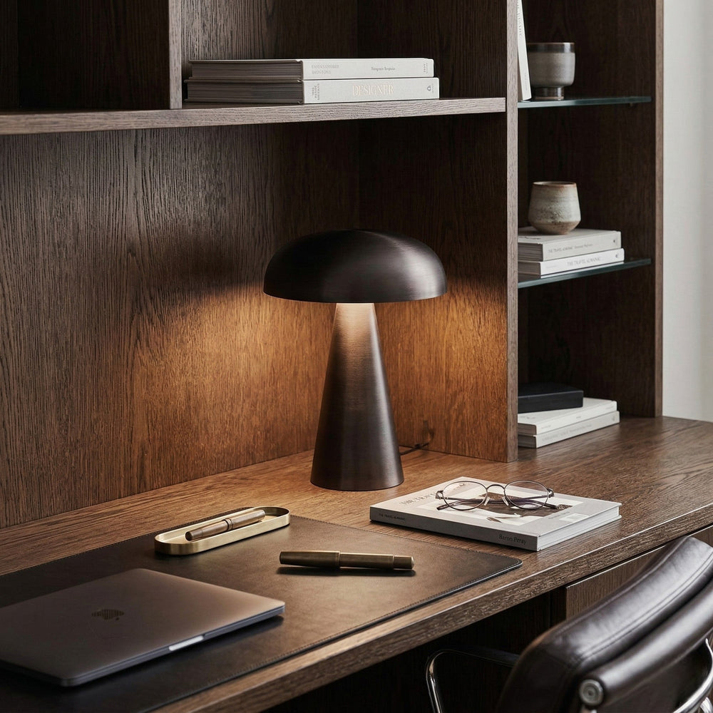 Wireless Mushroom Table Lamp in Metal for Indoor Use - Table Lamp - Gold - Seravelle Home