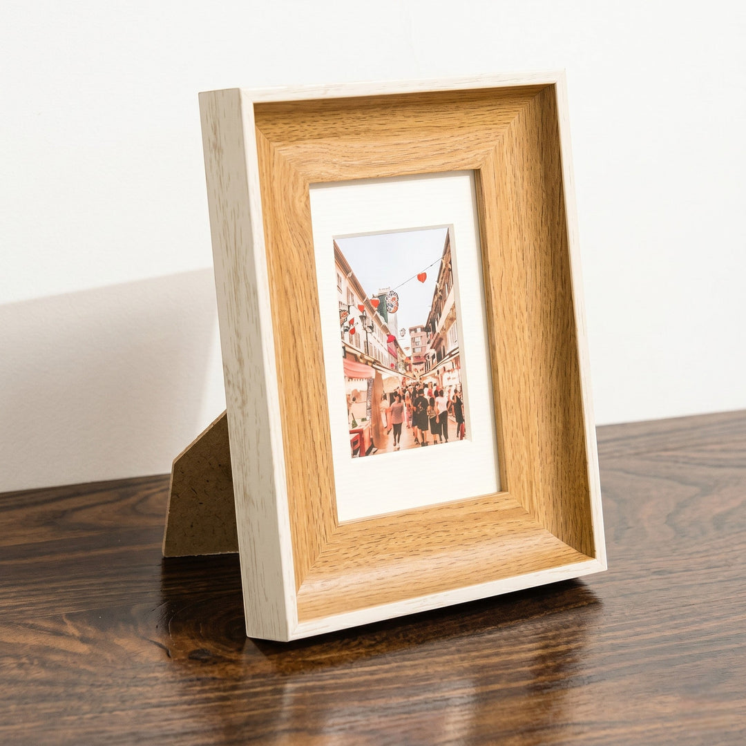 Wood Effect Photo Frame Table Stand - Photo Frame - Dark wood - Seravelle Home
