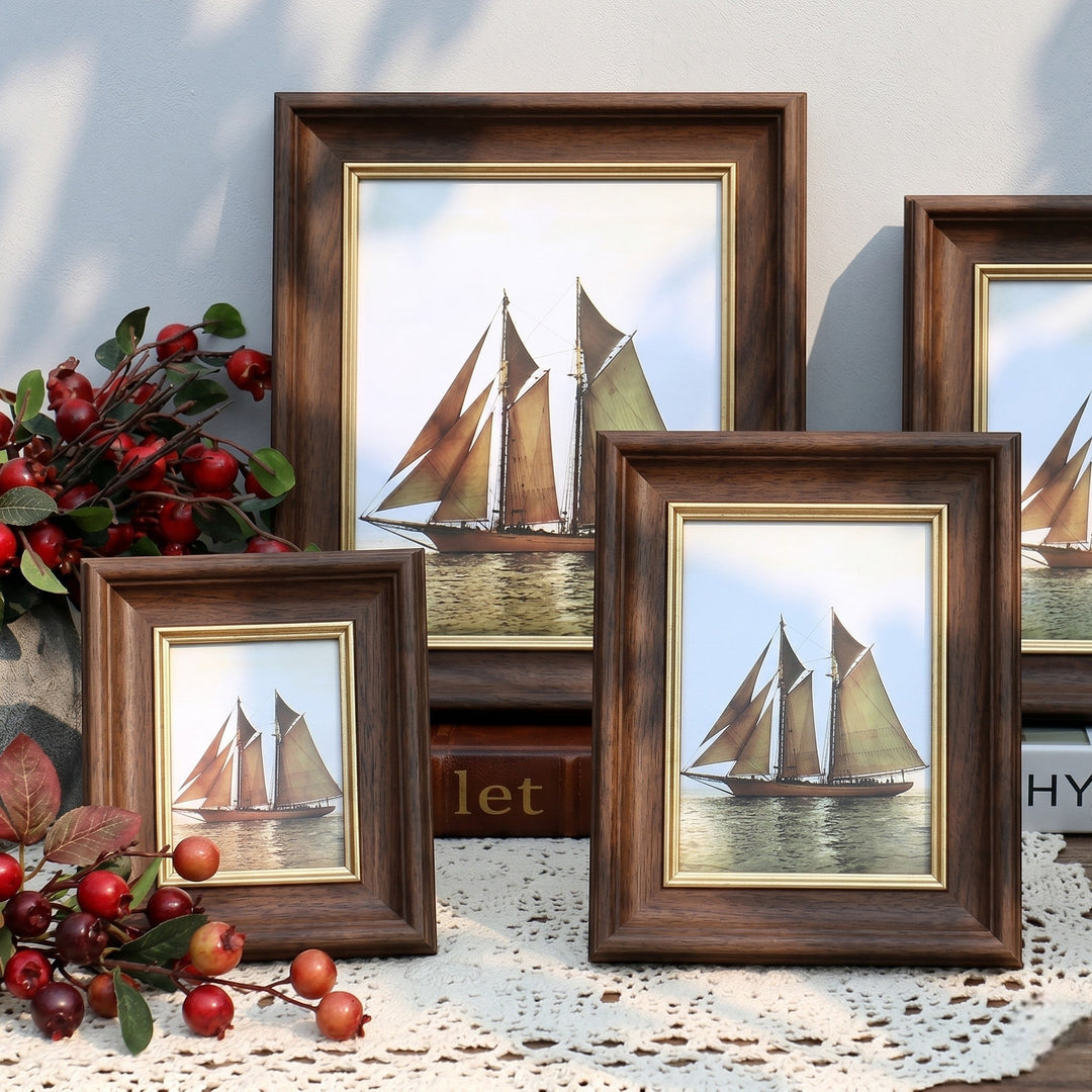 Wood Effect Photo Frame Table Stand - Photo Frame - Dark wood - Seravelle Home