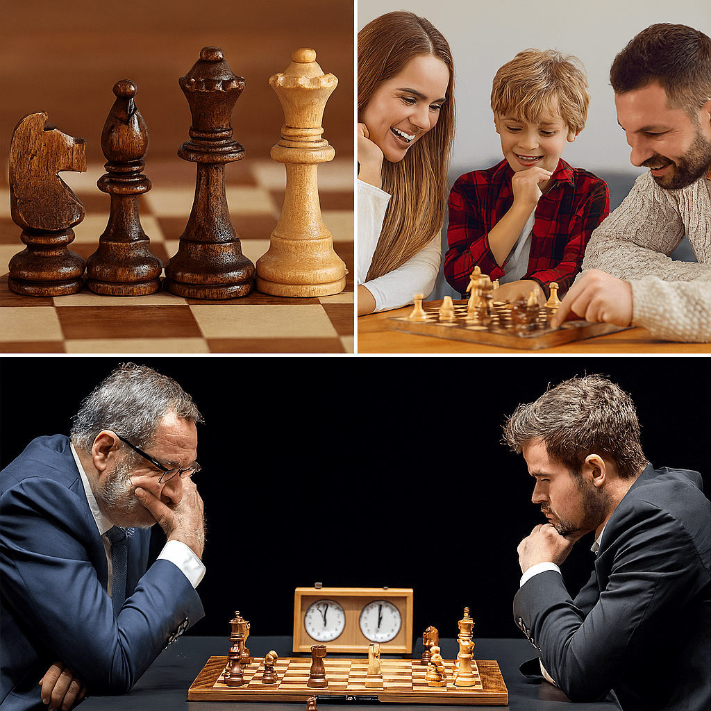 Wooden Chess Set Handmade with Storage Box - Chessboard - Seravelle Home