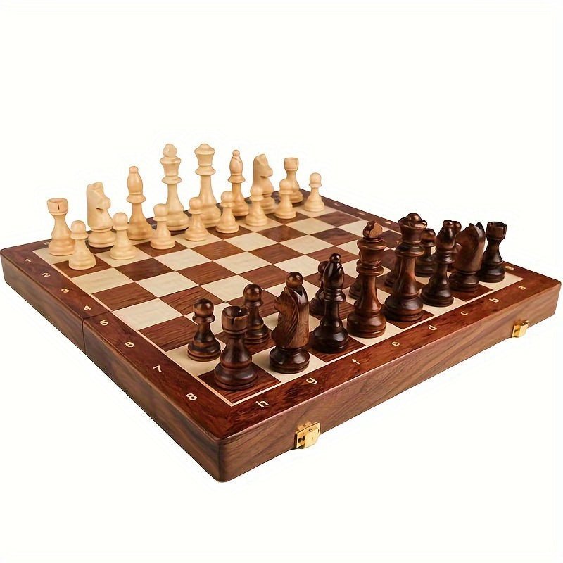 Wooden Chess Set Handmade with Storage Box - Chessboard - Seravelle Home