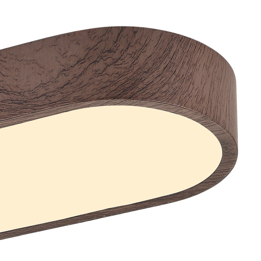 Wooden Linear LED Ceiling Light Flush Mount - Ceiling Light Fixtures - Dark Brown - Seravelle Home