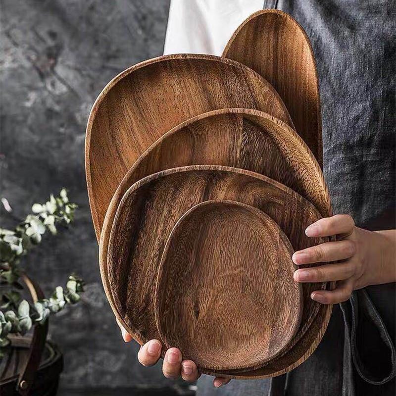 Wooden Serving Trays in Various Shapes - Serving Trays - 26x21x2 cm - Seravelle Home