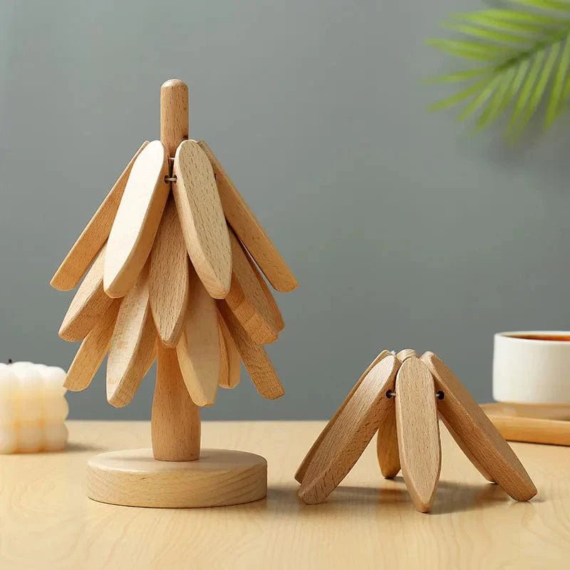 Wooden Tree Design Coaster - Coaster - Light - Seravelle Home