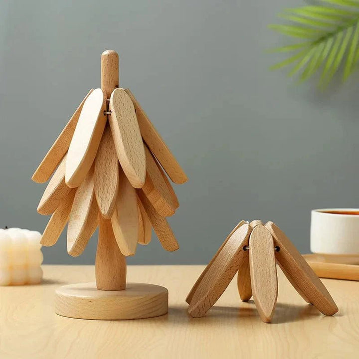 Wooden Tree Design Coaster - Coaster - Light - Seravelle Home