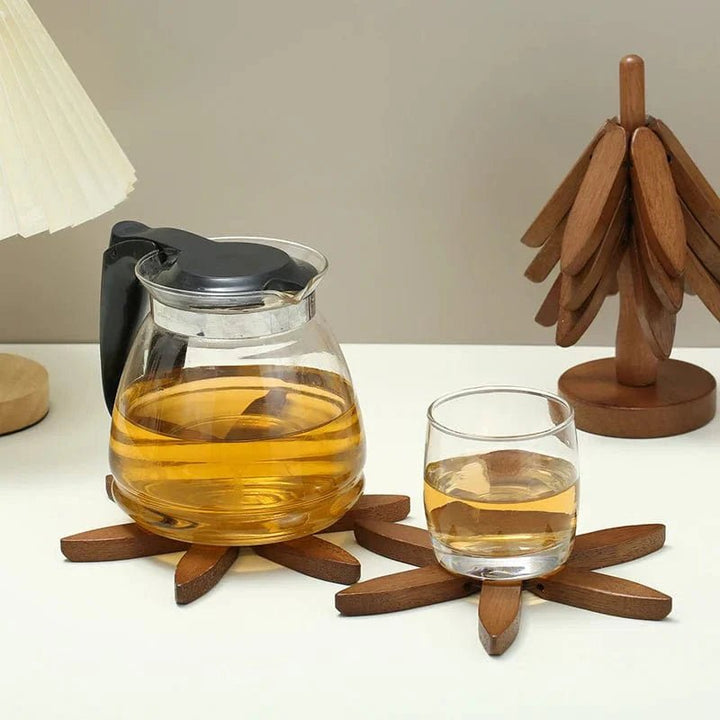 Wooden Tree Design Coaster - Coaster - Light - Seravelle Home