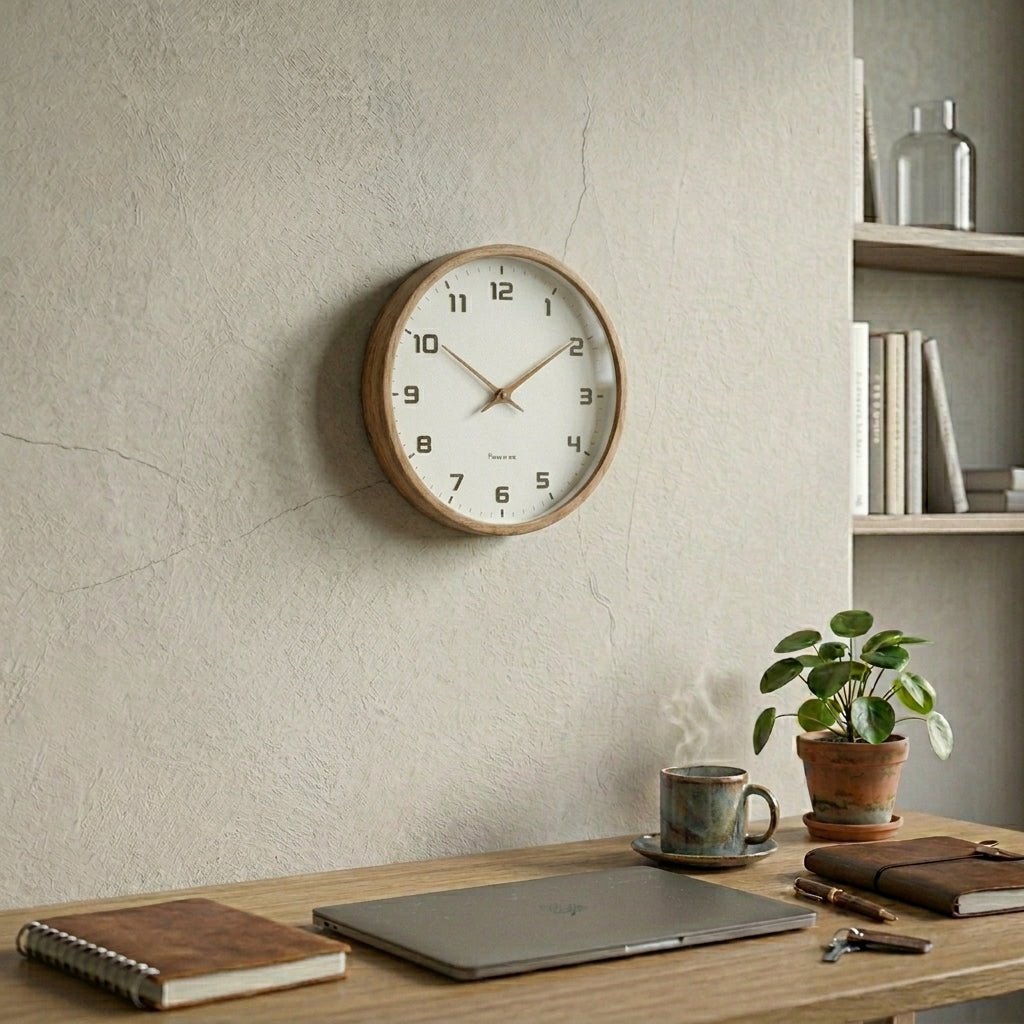 Wooly – Wall Clock in Nordic Design - Wall Clocks - Brown - Seravelle Home